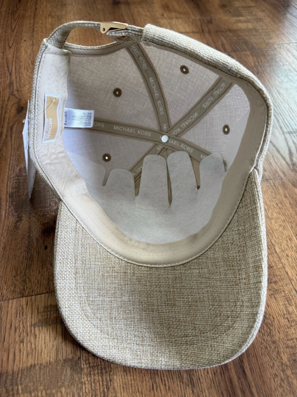 MICHAEL Michael Kors Beige Linen-Texture Baseball Cap